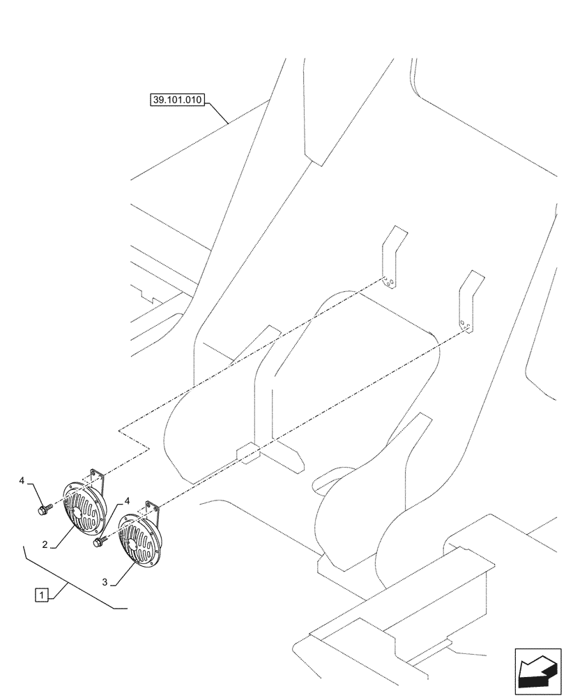 Схема запчастей Case CX750D RTC ME - (55.408.010) - HORN (55) - ELECTRICAL SYSTEMS