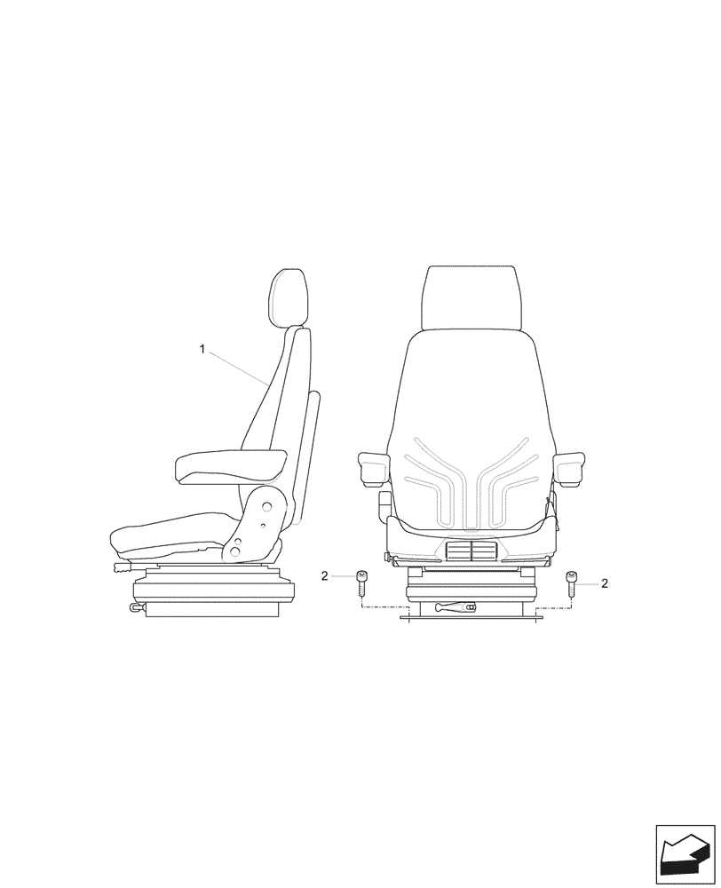 Схема запчастей Case CX57C - (90.120.020) - DRIVER SEAT, MECHANICAL SUSPENSION (90) - PLATFORM, CAB, BODYWORK AND DECALS