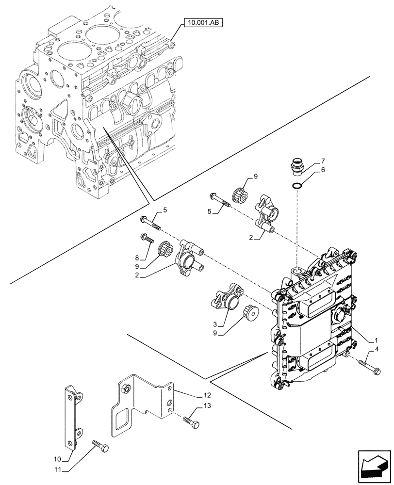 Схема запчастей Case F4HFE613F A012 - (55.015.AA) - ENGINE, CONTROL, UNIT (55) - ELECTRICAL SYSTEMS