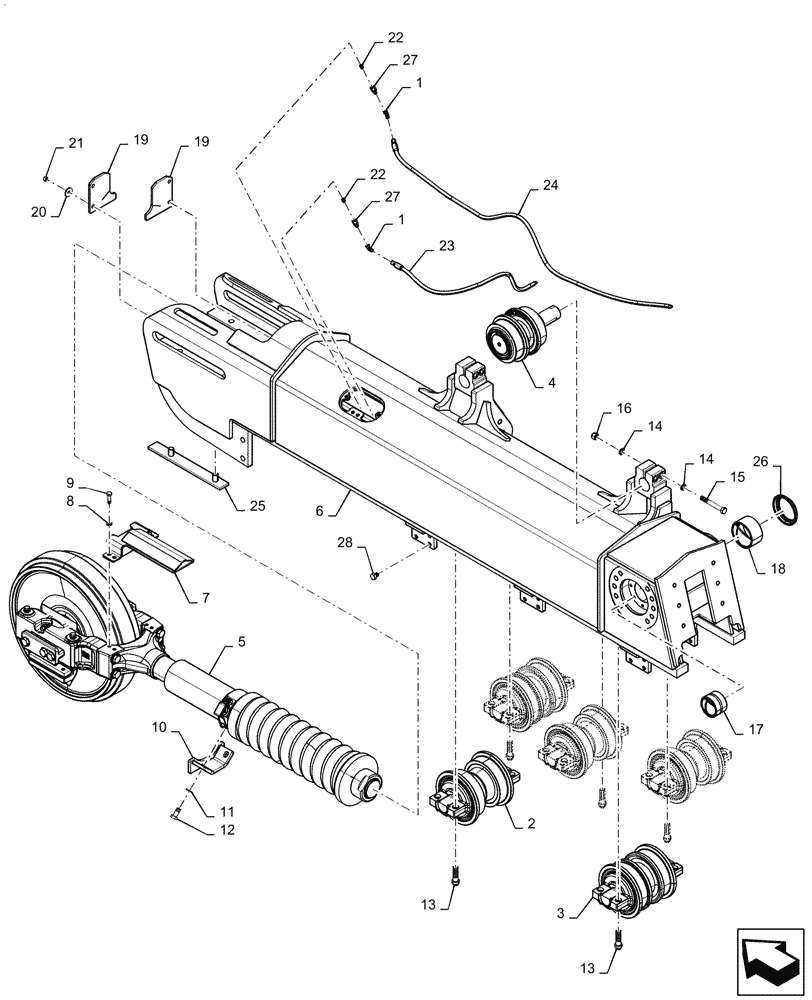 Схема запчастей Case 1650M XLT BD - (48.134.030) - LH, TRACK ASSY, FRAME, ULTRA-LIFE (48) - TRACKS & TRACK SUSPENSION