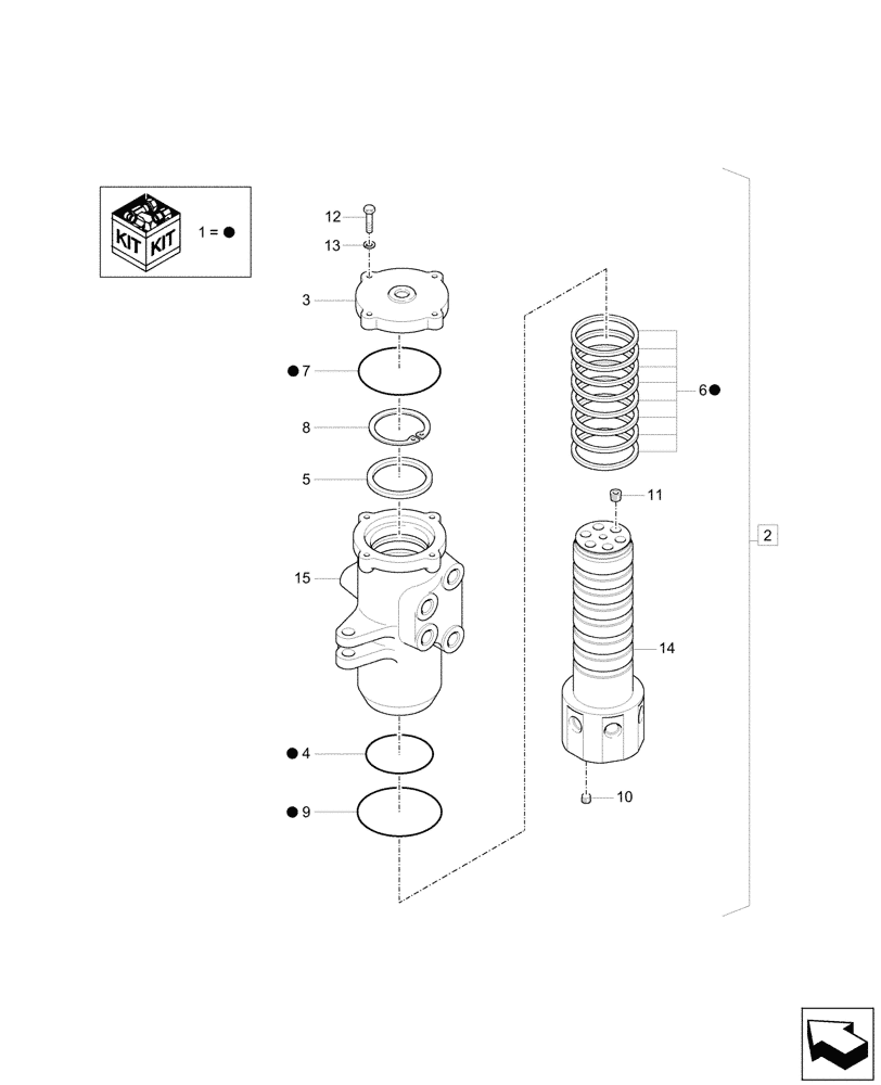Схема запчастей Case CX57C - (35.354.010) - HYDRAULIC SWIVEL, COMPONENTS (35) - HYDRAULIC SYSTEMS