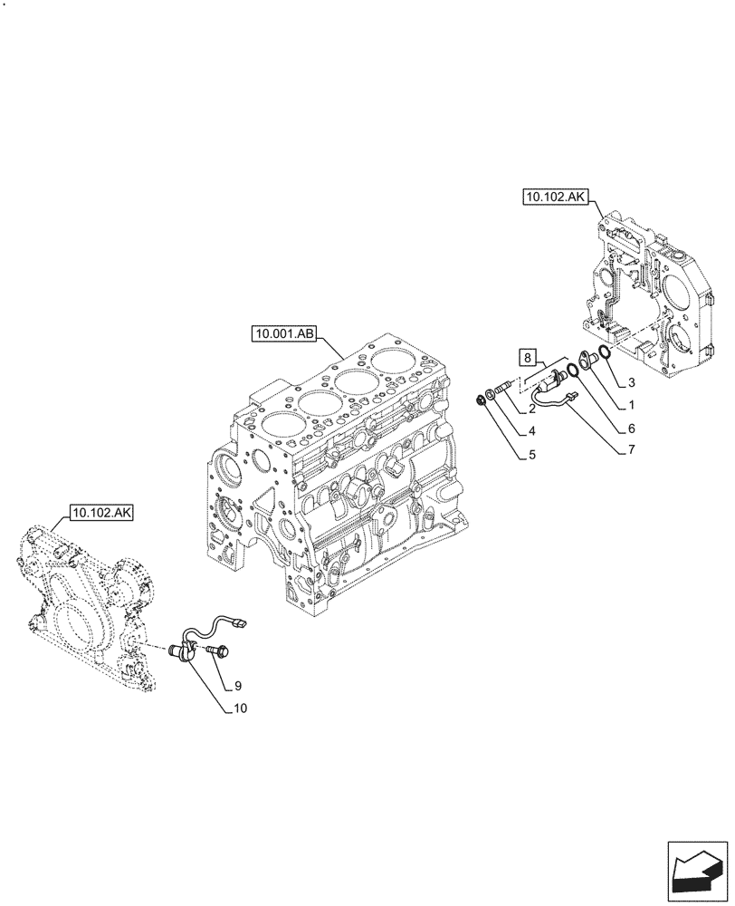 Схема запчастей Case F4HFE413P A008 - (55.015.AC) - ENGINE, SENSOR (55) - ELECTRICAL SYSTEMS