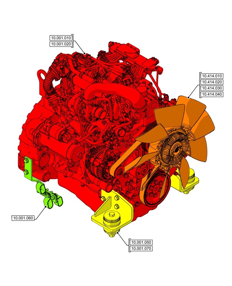 Схема запчастей Case 580SN - (10.000.00[01]) - SECTION INDEX - ENGINE (10) - ENGINE