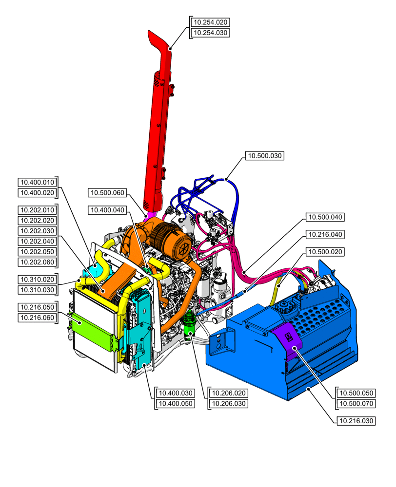 Схема запчастей Case 580SN WT - (10.000.00[03]) - SECTION INDEX - ENGINE (10) - ENGINE