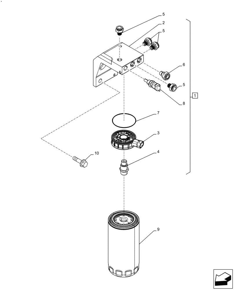 Схема запчастей Case 850M LT - (10.218.010) - FUEL FILTER (10) - ENGINE