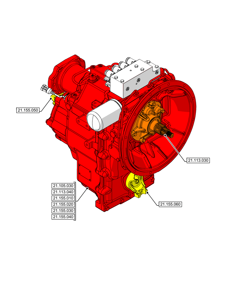Схема запчастей Case 590SN - (21.000.00[06]) - SECTION INDEX - TRANSMISSION (21) - TRANSMISSION