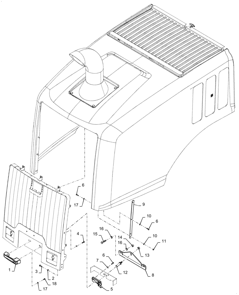 Схема запчастей Case 521G - (90.100.020[02]) - ENGINE HOOD INSTALLATION (90) - PLATFORM, CAB, BODYWORK AND DECALS