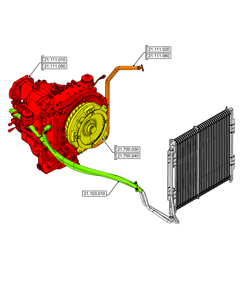 Схема запчастей Case 590SN - (21.000.00[03]) - SECTION INDEX - TRANSMISSION, SEMI-POWERSHIFT (21) - TRANSMISSION