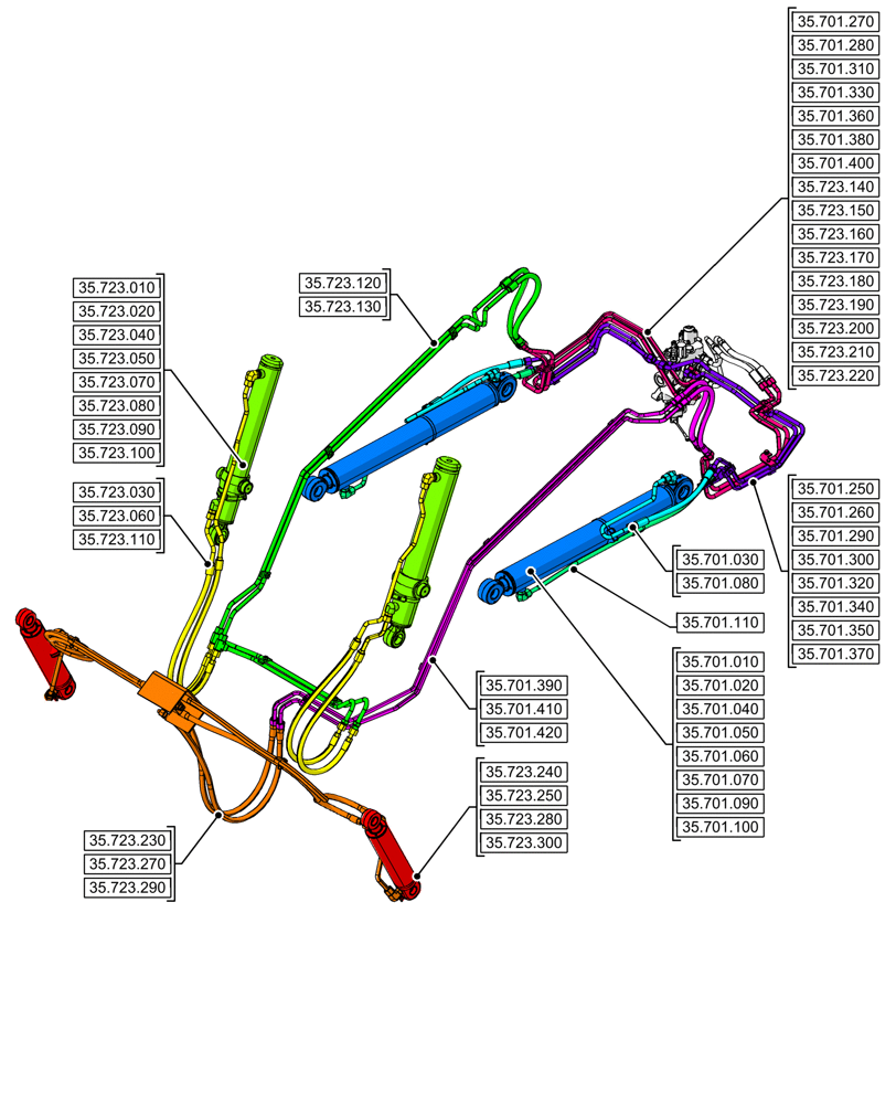 Схема запчастей Case 580SN WT - (35.000.00[01]) - SECTION INDEX - HYDRAULIC SYSTEMS (35) - HYDRAULIC SYSTEMS