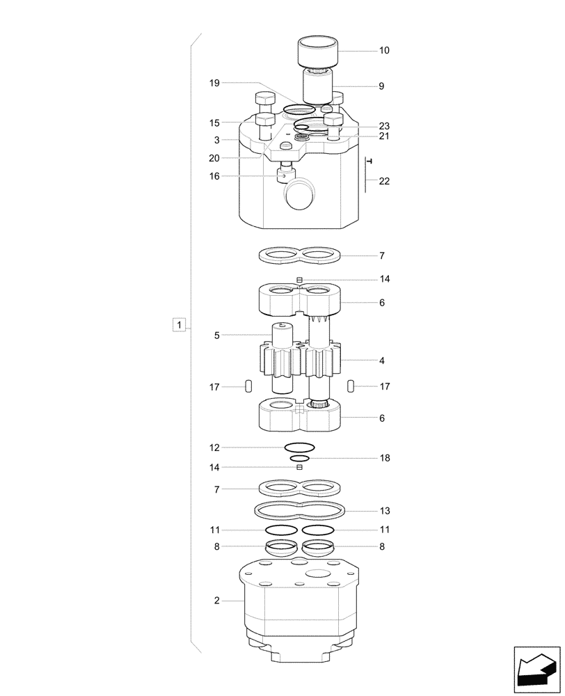 Схема запчастей Case CX60C - (35.106.030) - GEAR PUMP, COMPONENTS (35) - HYDRAULIC SYSTEMS