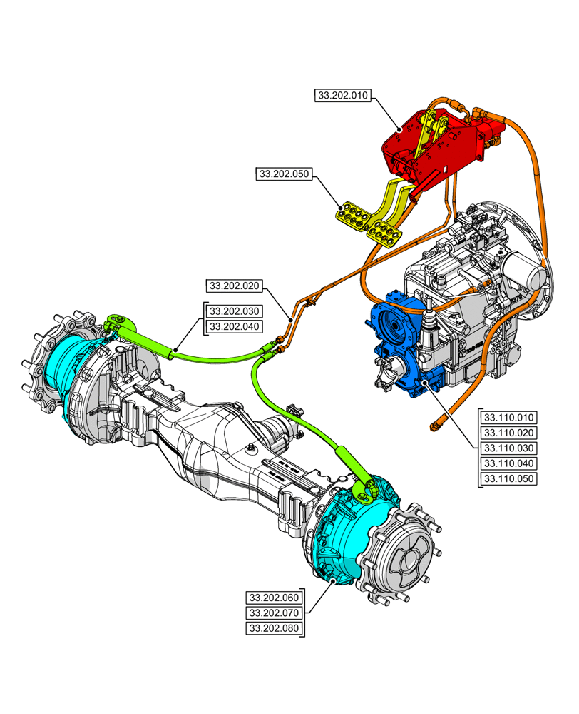 Схема запчастей Case 580SN WT - (33.000.00) - SECTION INDEX - BRAKES & CONTROLS (33) - BRAKES & CONTROLS