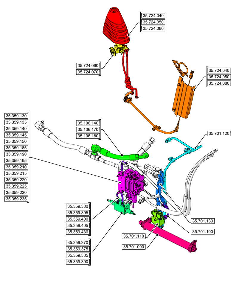 Схема запчастей Case 580N - (35.000.00[06]) - SECTION INDEX - HYDRAULIC SYSTEMS (35) - HYDRAULIC SYSTEMS