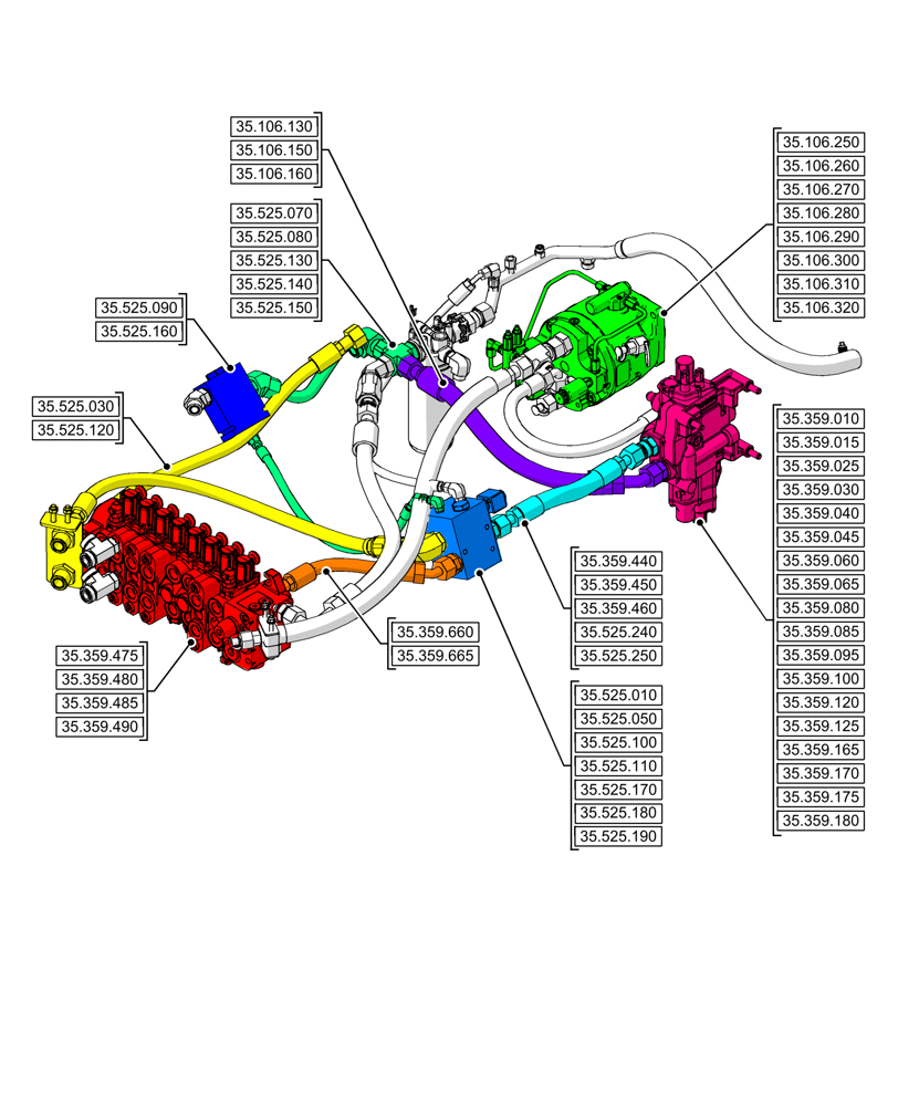 Схема запчастей Case 580SN - (35.000.00[07]) - SECTION INDEX - HYDRAULIC SYSTEMS (35) - HYDRAULIC SYSTEMS
