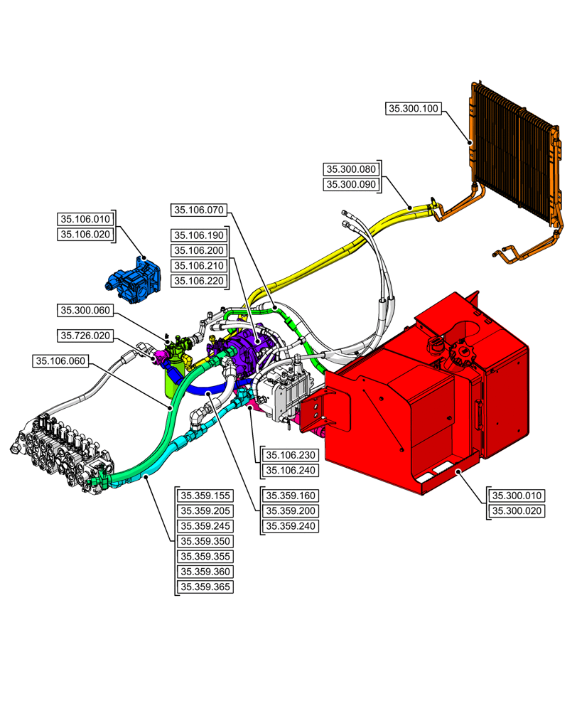 Схема запчастей Case 580SN - (35.000.00[05]) - SECTION INDEX - HYDRAULIC SYSTEMS (35) - HYDRAULIC SYSTEMS