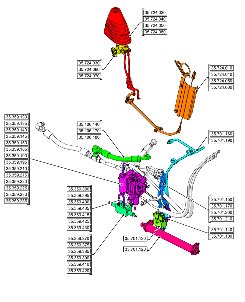 Схема запчастей Case 580SN - (35.000.00[06]) - SECTION INDEX - HYDRAULIC SYSTEMS (35) - HYDRAULIC SYSTEMS
