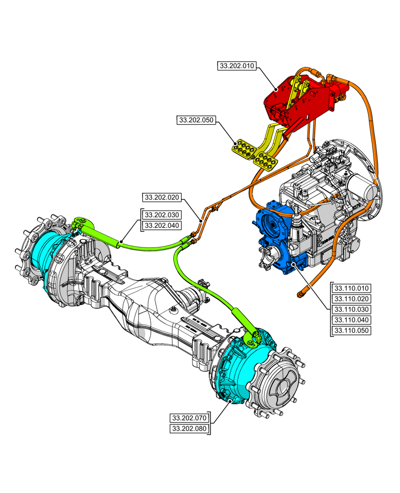 Схема запчастей Case 580SN WT - (33.000.00) - SECTION INDEX - BRAKES & CONTROLS (33) - BRAKES & CONTROLS
