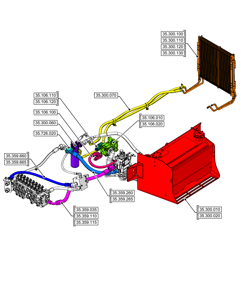 Схема запчастей Case 590SN - (35.000.00[04]) - SECTION INDEX - HYDRAULIC SYSTEMS (35) - HYDRAULIC SYSTEMS