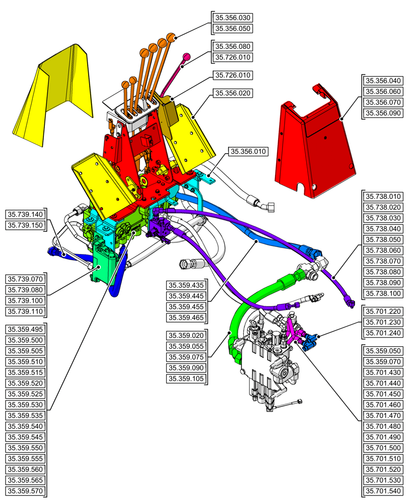 Схема запчастей Case 580SN - (35.000.00[08]) - SECTION INDEX - HYDRAULIC SYSTEMS (35) - HYDRAULIC SYSTEMS