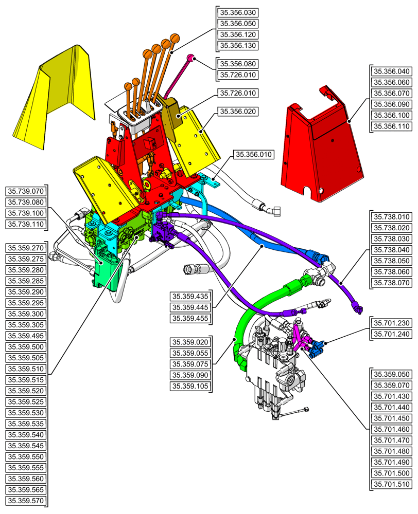Схема запчастей Case 580N - (35.000.00[08]) - SECTION INDEX - HYDRAULIC SYSTEMS (35) - HYDRAULIC SYSTEMS