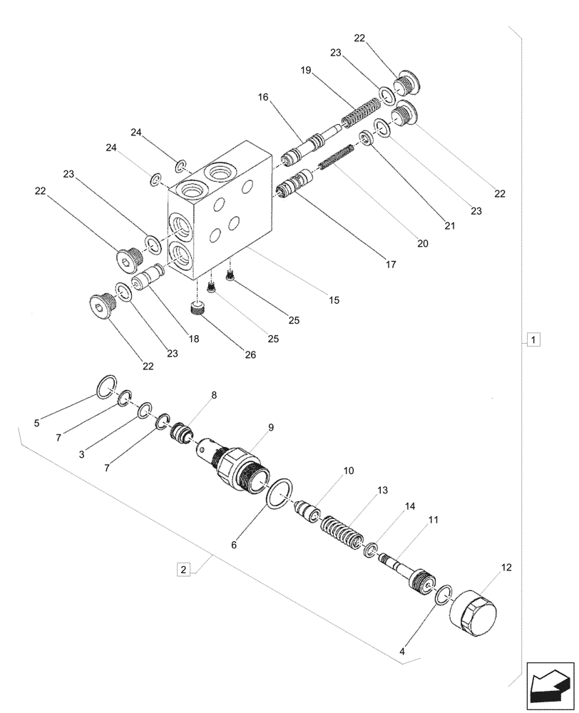 Схема запчастей Case CX60C - (35.352.030) - SWING REDUCTION UNIT, VALVE (35) - HYDRAULIC SYSTEMS
