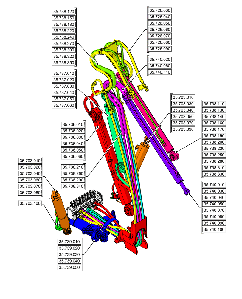 Схема запчастей Case 580N - (35.000.00[11]) - SECTION INDEX - HYDRAULIC SYSTEMS (35) - HYDRAULIC SYSTEMS