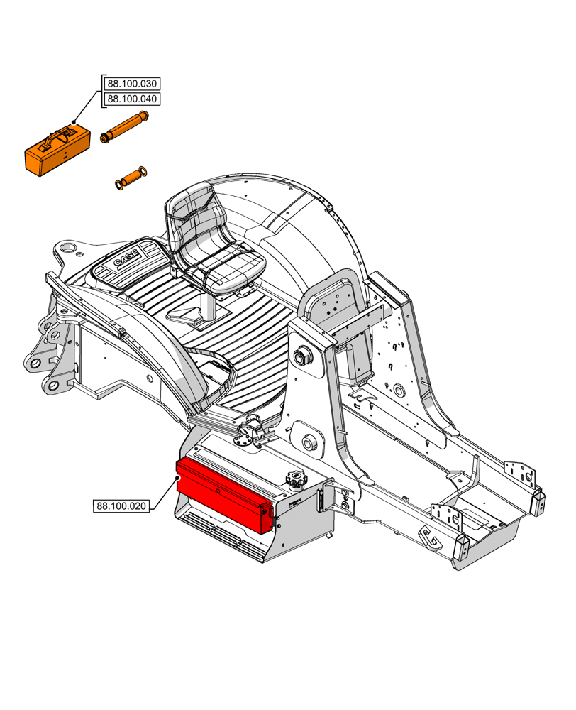 Схема запчастей Case 580N - (88.000.00) - SECTION INDEX - ACCESSORIES (88) - ACCESSORIES