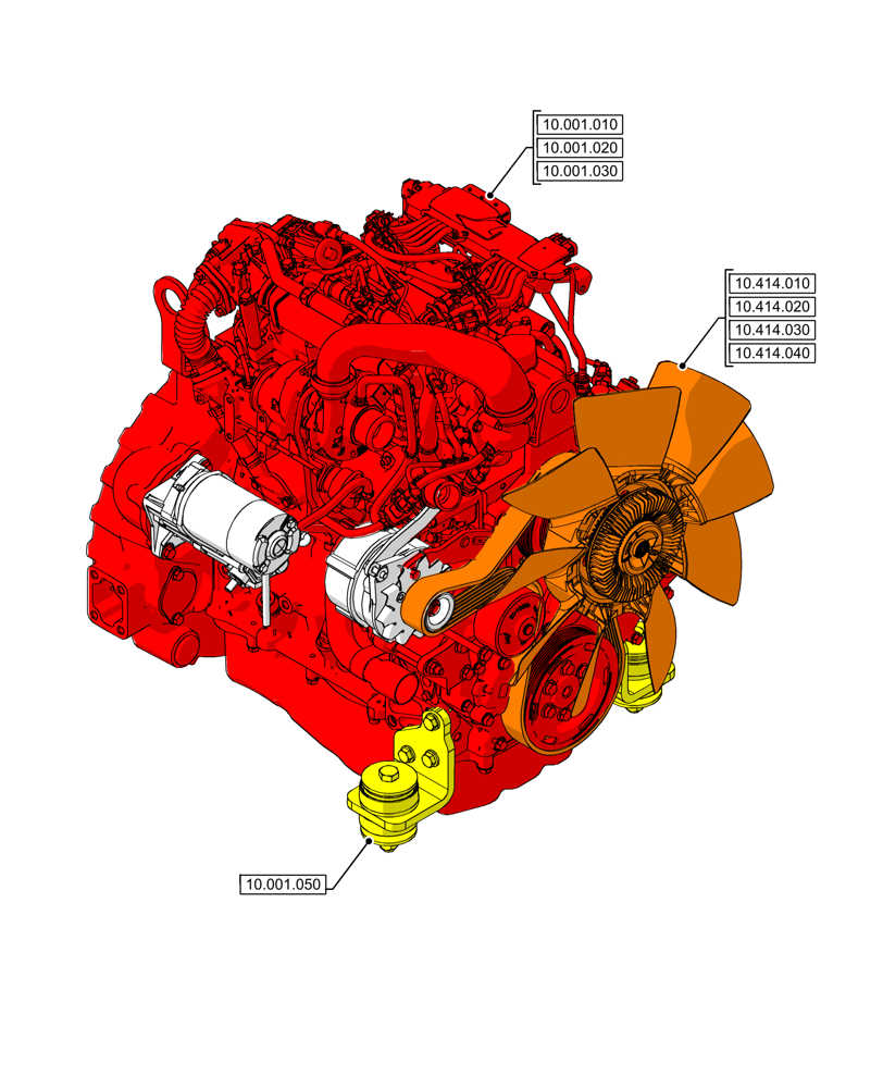 Схема запчастей Case 590SN - (10.000.00[01]) - SECTION INDEX - ENGINE (10) - ENGINE