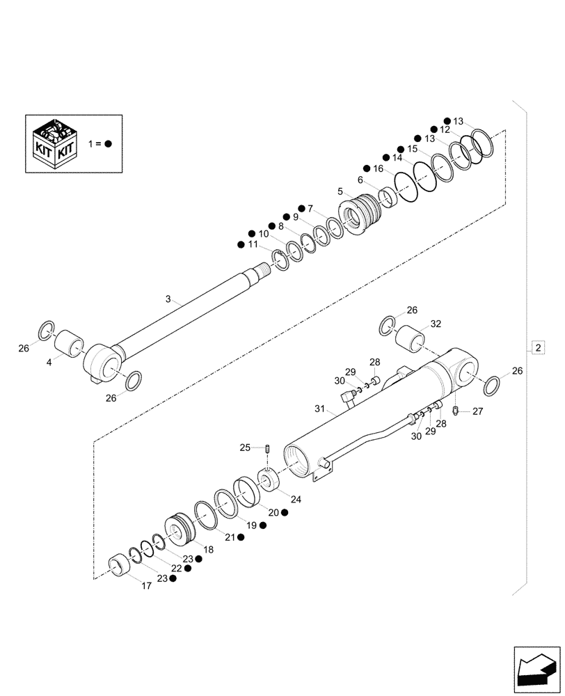 Схема запчастей Case CX57C - (35.736.010) - VAR - 747082 - BOOM CYLINDER, COMPONENTS (35) - HYDRAULIC SYSTEMS