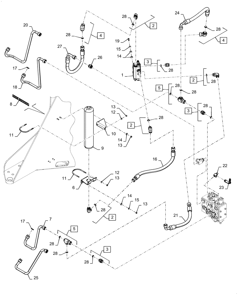 Схема запчастей Case 721G - (35.701.100) - VAR - 782503 - RIDE CONTROL (35) - HYDRAULIC SYSTEMS