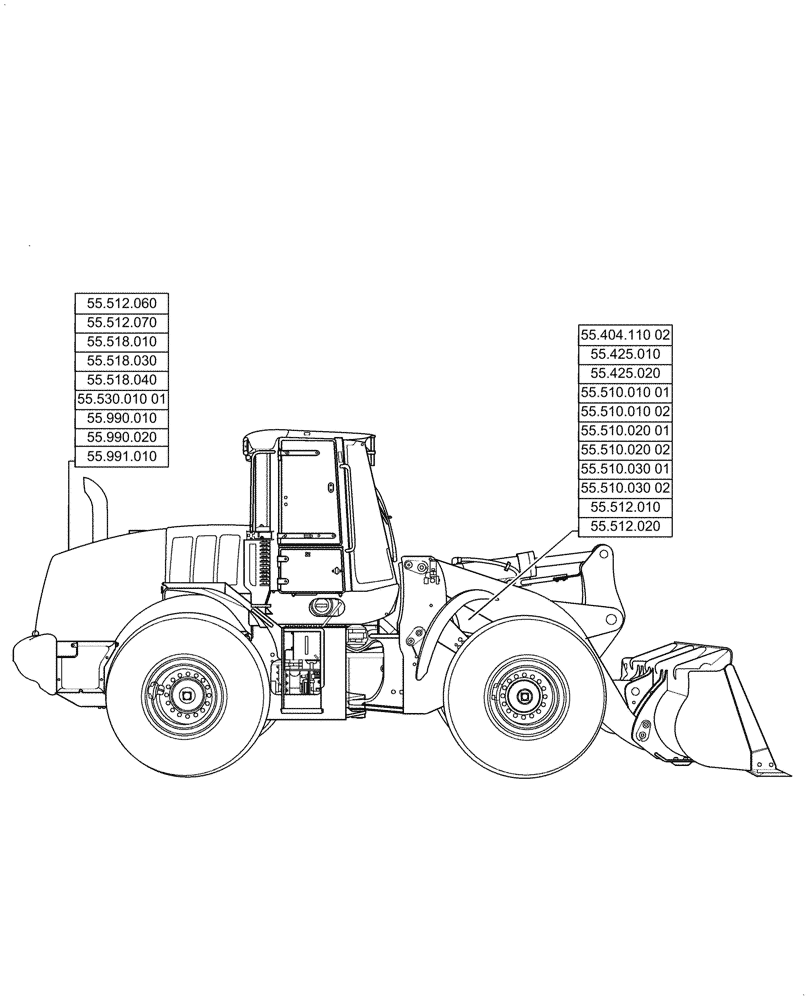 Схема запчастей Case 521G - (55.000.00[01]) - SECTION INDEX - ELECTRICAL SYSTEMS (55) - ELECTRICAL SYSTEMS