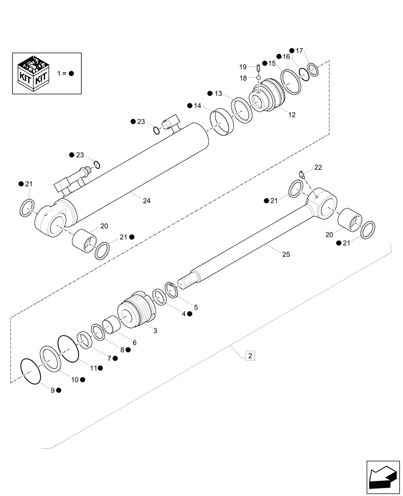 Схема запчастей Case CX57C - (35.739.010) - VAR - 747076 - BOOM SWING, CYLINDER, COMPONENTS (35) - HYDRAULIC SYSTEMS