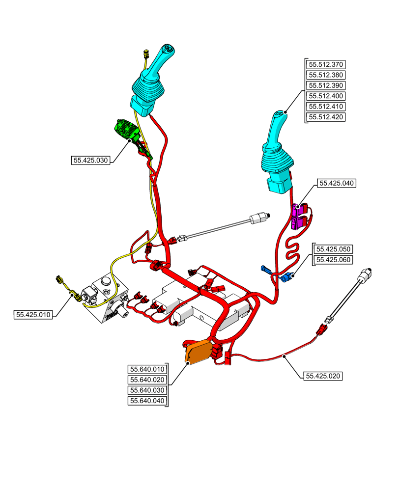 Схема запчастей Case 580N - (55.000.00[07]) - SECTION INDEX - ELECTRICAL SYSTEMS (55) - ELECTRICAL SYSTEMS