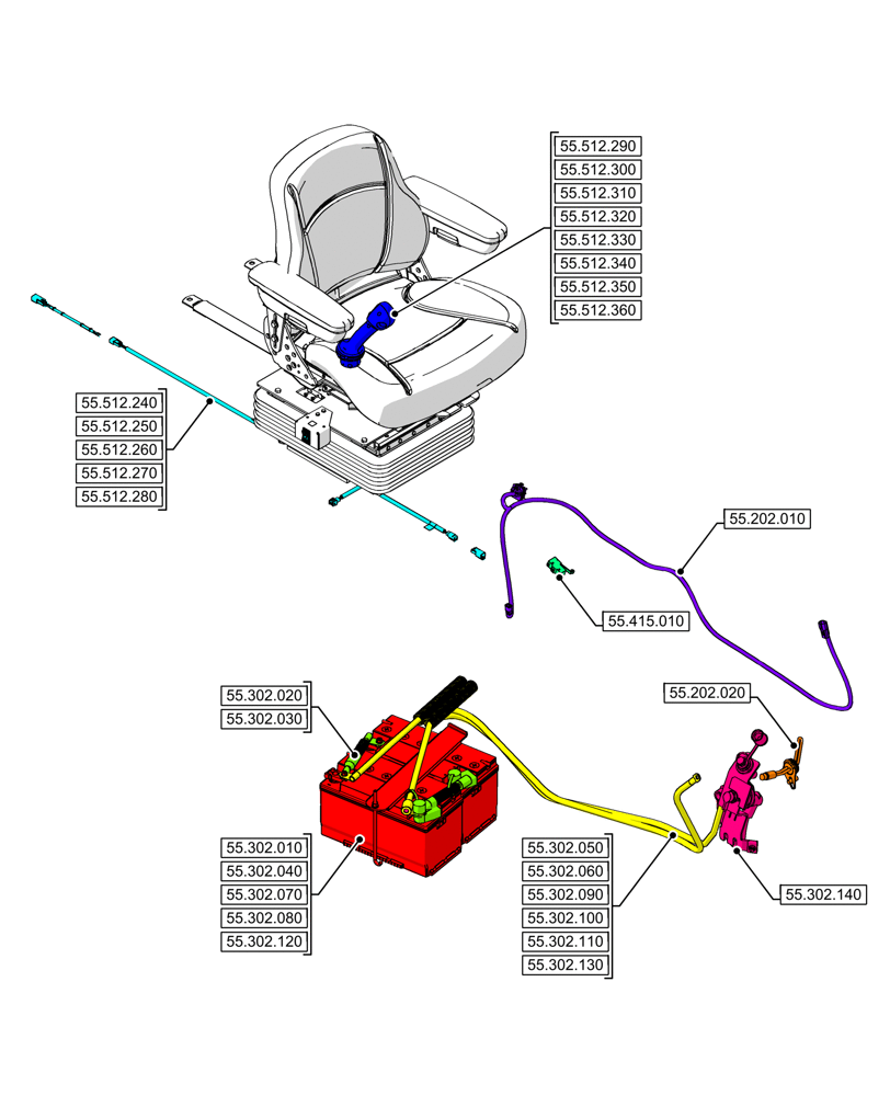 Схема запчастей Case 580N EP - (55.000.00[09]) - SECTION INDEX - ELECTRICAL SYSTEMS (55) - ELECTRICAL SYSTEMS