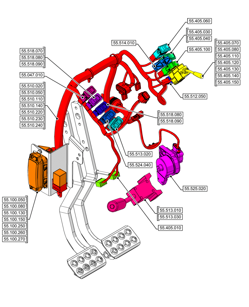 Схема запчастей Case 580N EP - (55.000.00[05]) - SECTION INDEX - ELECTRICAL SYSTEMS (55) - ELECTRICAL SYSTEMS