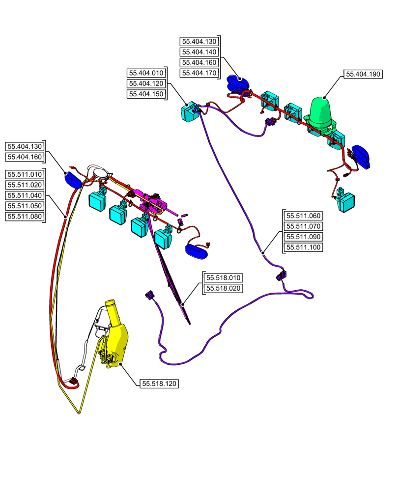 Схема запчастей Case 580N - (55.000.00[04]) - SECTION INDEX - ELECTRICAL SYSTEMS (55) - ELECTRICAL SYSTEMS