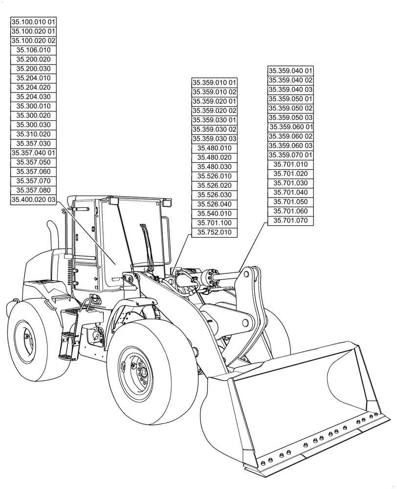 Схема запчастей Case 521G - (35.000.00) - SECTION INDEX - HYDRAULIC SYSTEMS (35) - HYDRAULIC SYSTEMS