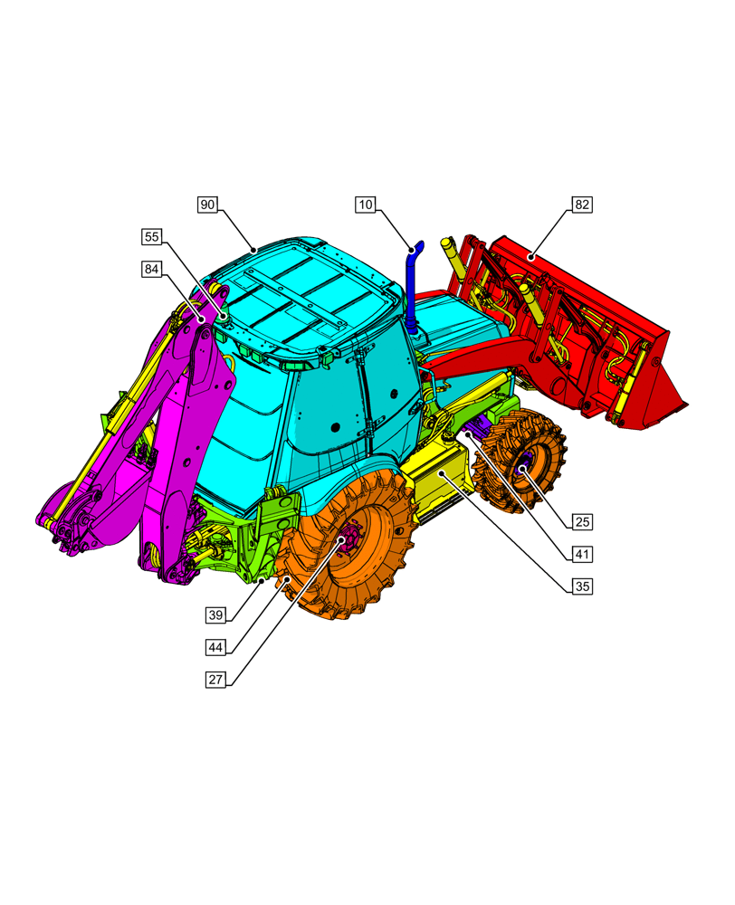Схема запчастей Case 580N - (00.000.00[02]) - PICTORIAL INDEX - MAIN SECTIONS (00) - GENERAL & PICTORIAL INDEX
