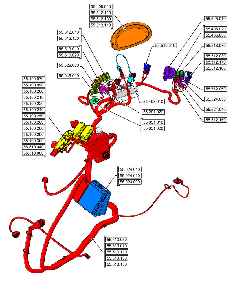 Схема запчастей Case 580N - (55.000.00[03]) - SECTION INDEX - ELECTRICAL SYSTEMS (55) - ELECTRICAL SYSTEMS