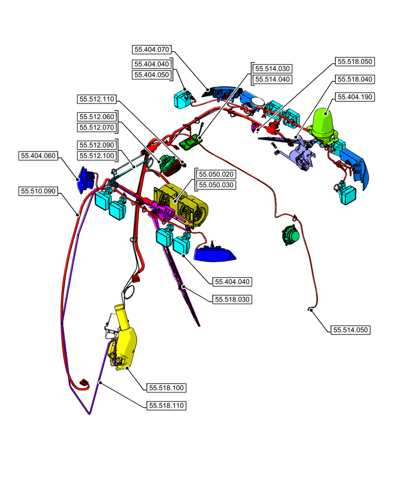 Схема запчастей Case 580N - (55.000.00[05]) - SECTION INDEX - ELECTRICAL SYSTEMS (55) - ELECTRICAL SYSTEMS