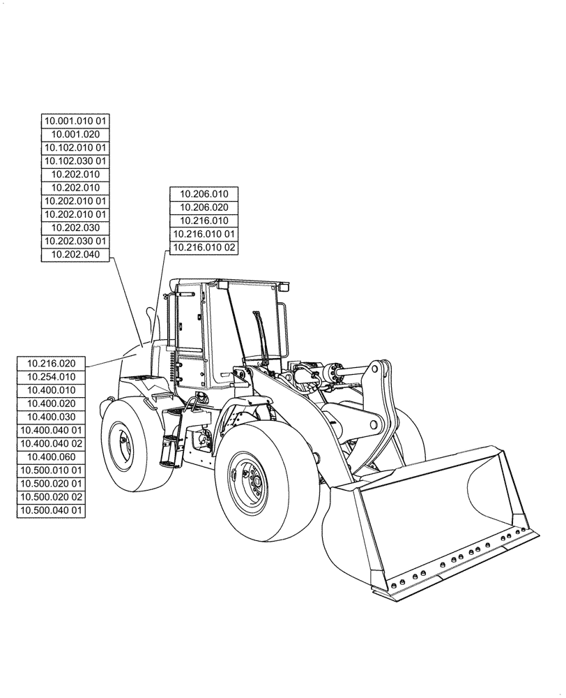 Схема запчастей Case 621G - (10.000.00[01]) - SECTION INDEX - ENGINE (10) - ENGINE