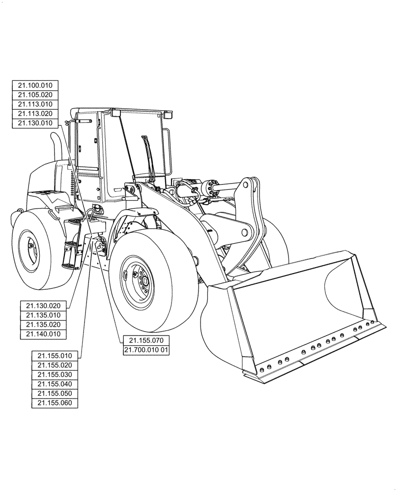 Схема запчастей Case 521G - (21.000.00) - SECTION INDEX - TRANSMISSION (21) - TRANSMISSION