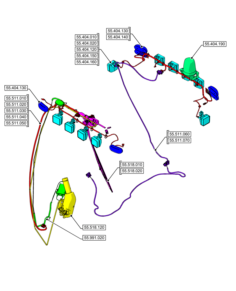 Схема запчастей Case 580N EP - (55.000.00[07]) - SECTION INDEX - ELECTRICAL SYSTEMS (55) - ELECTRICAL SYSTEMS