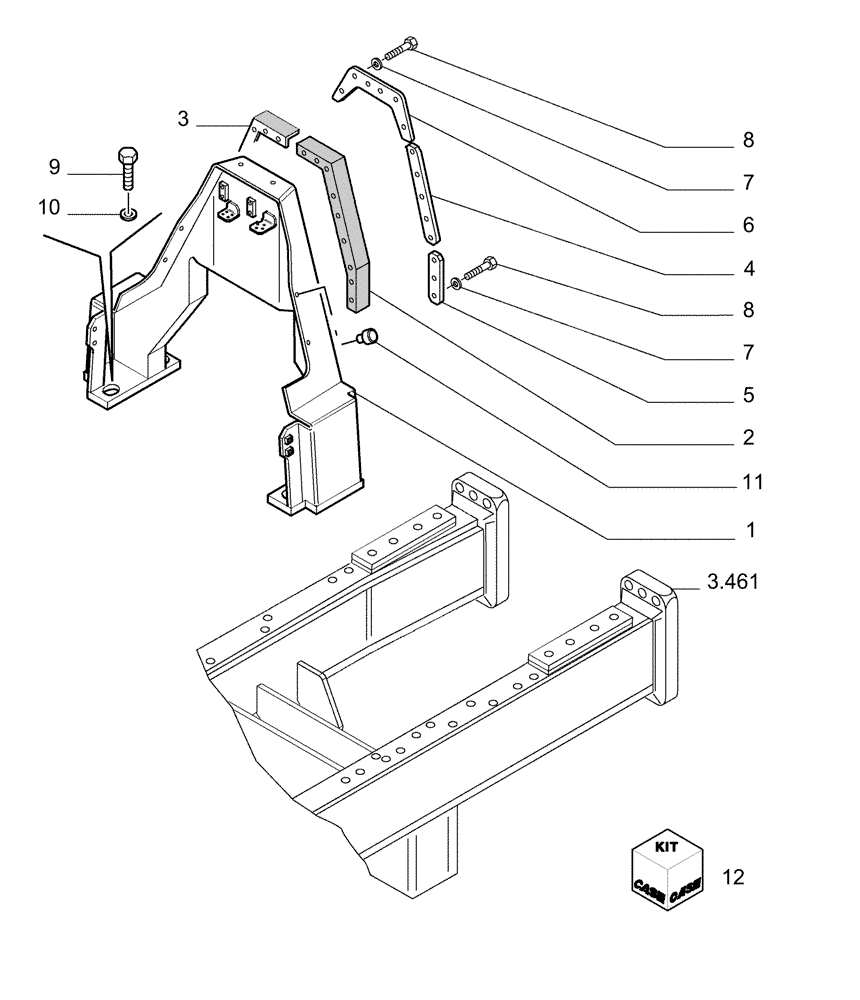 Схема запчастей Case 1850K LT - (5.601[03]) - HOODS (10) - HOODS/CAB