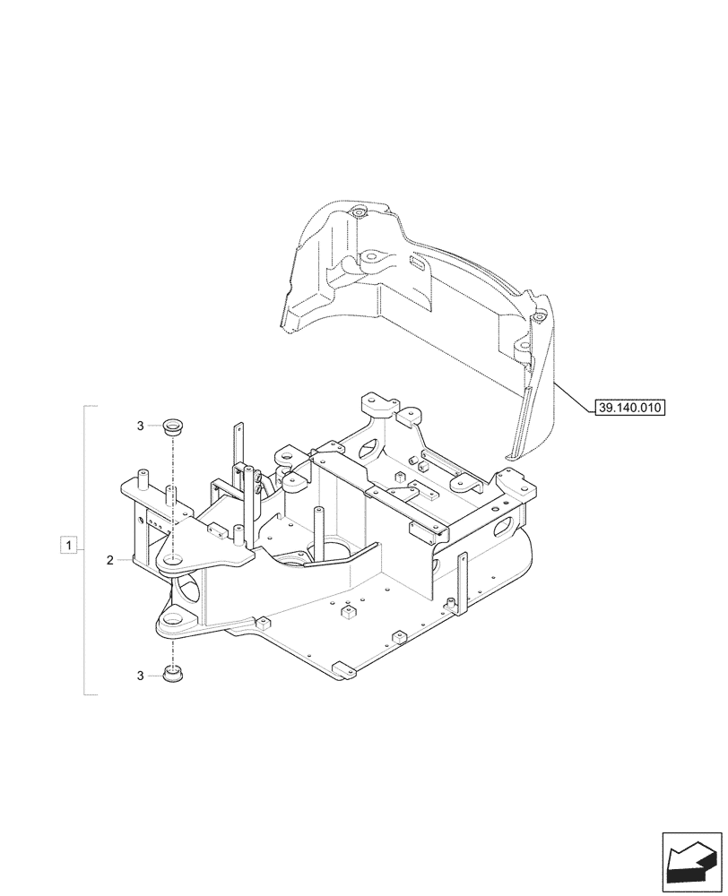 Схема запчастей Case CX17C - (39.101.010) - UPPER, FRAME (39) - FRAMES AND BALLASTING