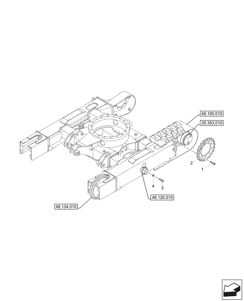 Схема запчастей Case CX17C - (48.130.030) - VAR - 9552700 - SPROCKET, TRACK CHAIN (48) - TRACKS & TRACK SUSPENSION