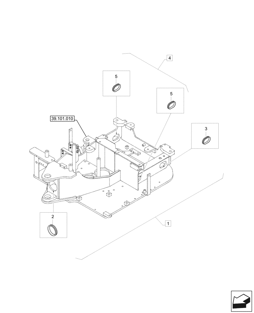 Схема запчастей Case CX17C - (39.101.020) - UPPER, FRAME, GROMMET (39) - FRAMES AND BALLASTING