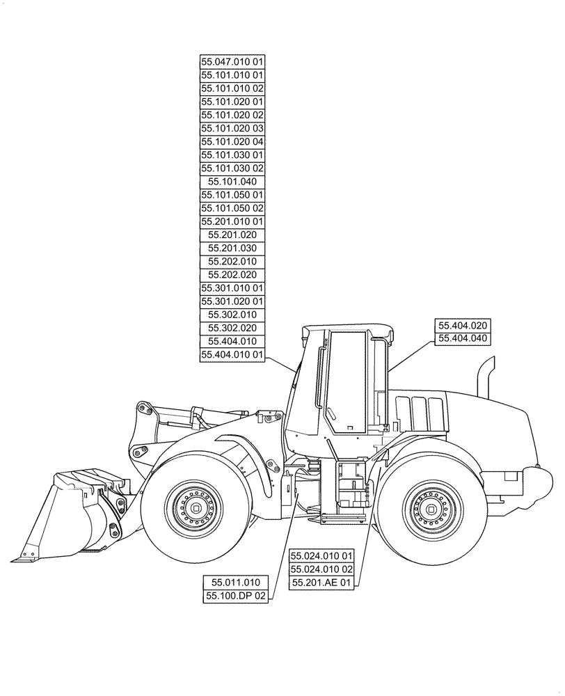 Схема запчастей Case 621G - (00.000.55[02]) - PICTORIAL INDEX - ELECTRICAL SYSTEMS (00) - GENERAL & PICTORIAL INDEX