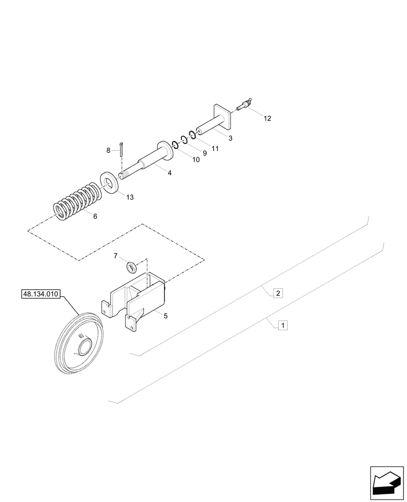 Схема запчастей Case CX17C - (48.134.020) - VAR - 9552700 - TENSION SPRING, COMPONENTS (48) - TRACKS & TRACK SUSPENSION