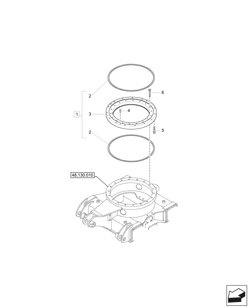 Схема запчастей Case CX17C - (39.103.010) - SLEWING RING (39) - FRAMES AND BALLASTING