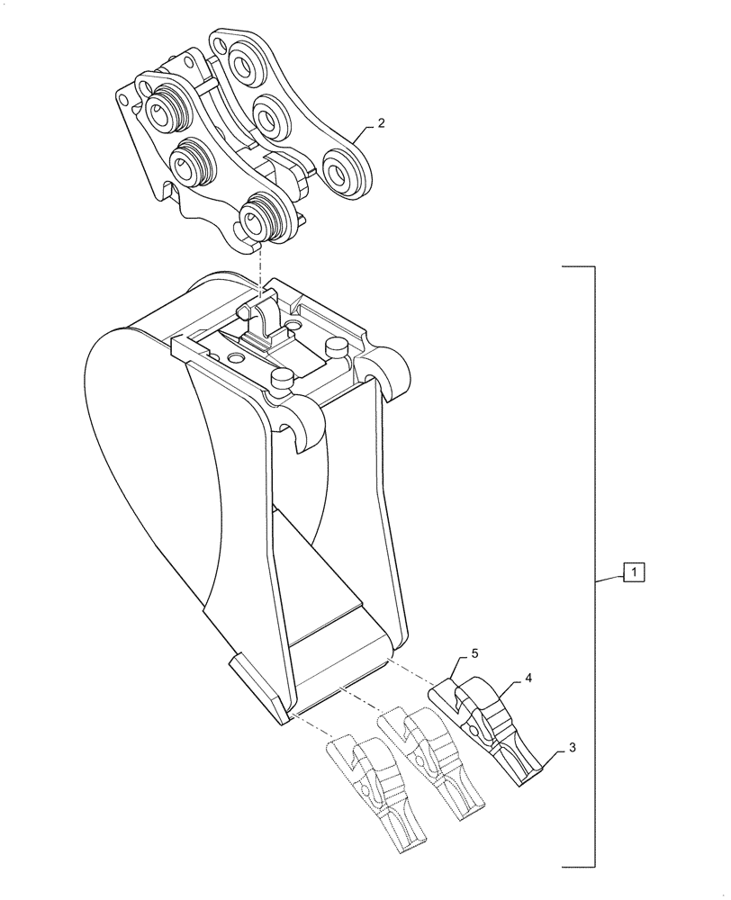 Схема запчастей Case CX60C - (95.100.010[02]) - BUCKET, ASSY, KLAC-E - NA ONLY (95) - CE ATTACHMENTS
